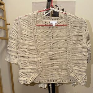 Charter Club Beige Open-Knit Shrug